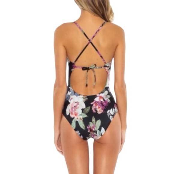 BECCA Spring Fling Floral Cut Out One Piece Swimsuit - Picture 2 of 10